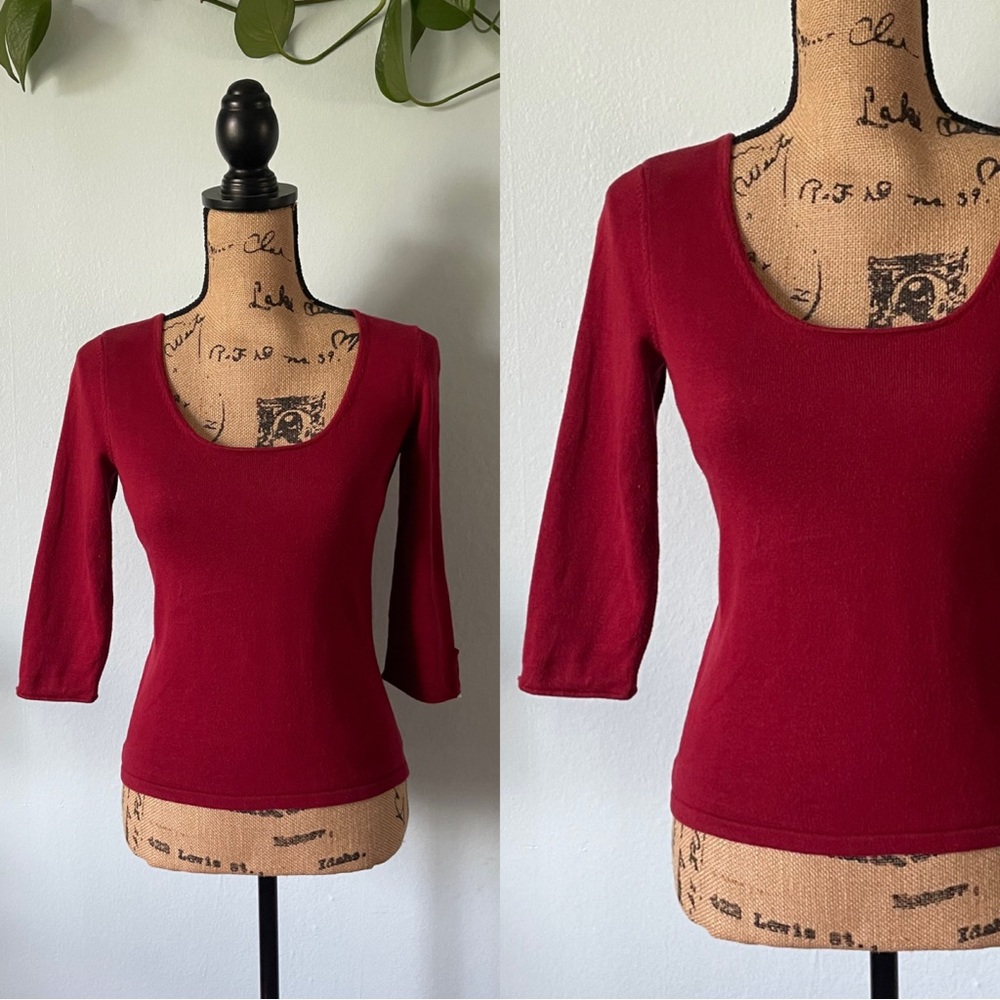 Axcess By Liz Claiborne Red Knit Sweater Size Small